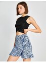 Koton Mini Shorts Skirt Patterned Frill Lacing Detail