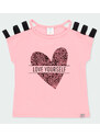 Boboli Dívčí tričko na ramínka růžové Srdce