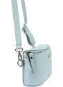 Kožená crossbody kabelka MiaMore 01-001 světle modrá