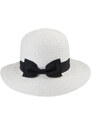 KRUMLOVANKA Dámský letní slaměný klobouk Fa-42625-bílý univerzální velikost