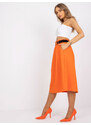 Fashionhunters Oranžová elegantní lichoběžníková sukně