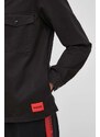 Džínová bunda HUGO pánská, černá barva,