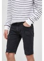 Džínové šortky Pepe Jeans Stanley Short Destroy pánské, černá barva