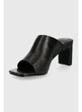 Kožené pantofle Vagabond Shoemakers Luisa dámské, černá barva, na podpatku, 5312-201-20