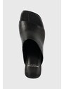 Kožené pantofle Vagabond Shoemakers Luisa dámské, černá barva, na podpatku, 5312-201-20