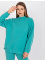 BASIC FEEL GOOD TYRKYSOVÁ OVERSIZE MIKINA S ROLÁKEM -TURQUOISE