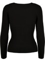 URBAN CLASSICS Ladies Wide Neckline Sweater - black