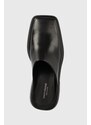 Kožené pantofle Vagabond Shoemakers Eyra dámské, černá barva, na podpatku
