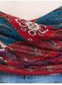 Zonno Bordó červená vzorovaný šátek