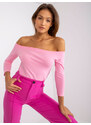 Fashionhunters Světle růžová dámská bavlněná halenka basic Blink