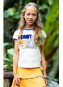 B-nosy Dívčí tričko s plyšovým potiskem bílé/gepard