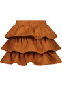 B-nosy Dívčí sukně s kanýry nepravý semiš Karamel