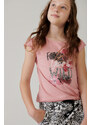 Boboli Dívčí tričko růžové s uzlíkem Jungle