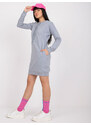 BASIC FEEL GOOD Šedé mikinové šaty s kulatým výstřihem --grey Šedá