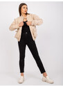 Fashionhunters Zuzanna béžová bavlněná mikina na zip