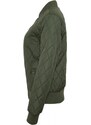 Dámská prošívaná bomber bunda Urban Classics Diamond Quilt Nylon - olivová