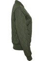 Dámská prošívaná bomber bunda Urban Classics Diamond Quilt Nylon - olivová