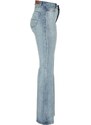 Dámské jeansy Urban Classics Ladies High Waist Flared Denim Pants - tinted light blue washed