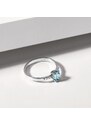 Zlatý zásnubní prsten s topazem a diamanty KLENOTA K0297042
