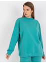 BASIC FEEL GOOD TYRKYSOVÁ OVERSIZE MIKINA S ROLÁKEM -TURQUOISE