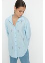 Trendyol Blue Embroidered Shirt