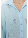 Trendyol Blue Embroidered Shirt