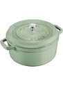 Staub Cocotte hrnec kulatý 28 cm/6,7 l šalvějově zelená, 11028115