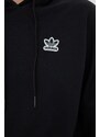 Mikina adidas Originals HT5976 dámská, černá barva, s potiskem, HT5976-BLACK