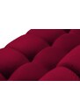 Vínově červená sametová šestimístná rohová pohovka do "U" MICADONI MAMAIA 383 cm s černou podnoží