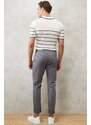 AC&Co / Altınyıldız Classics Men's Gray Slim Fit Slim Fit Chino Pants with Side Pockets, Flexible