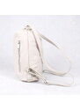 Vera pelle (Itálie) Kabelka a batoh v 1 - kožená béžová kabelka na rameno a batoh 7712