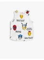 Koton Marvel Printed Top Licensed Sleeveless Crew Neck Cotton