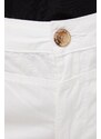 Bavlněné šortky Pepe Jeans Balboa Short dámské, bílá barva, hladké, medium waist