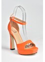 Fox Shoes Women's Orange Platform Thick Heeled Shoes