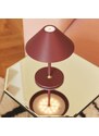 Vínově červená plastová nabíjecí stolní LED lampa Halo Design Hygge 19,5 cm