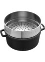 Staub Cocotte hrnec kulatý s napařovací vložkou, 24 cm/3,7 l černý, 13242423