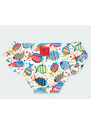 Boboli Dívčí plavky kalhotky barevné rybičky s taštičkou