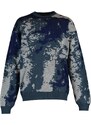 Trendyol Men's Indigo Slim Fit Crew Neck Jacquard Knitwear Sweater