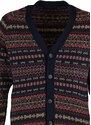 Trendyol Navy Blue Slim Fit V Neck Jacquard Knitwear Cardigan