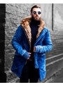 Fashionformen Zimní pánská riflová bunda parka modrá OJ Denim