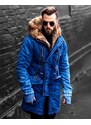 Fashionformen Zimní pánská riflová bunda parka modrá OJ Denim