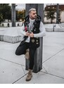 Fashionformen Černá pánská vesta s kožíškem OJ Army