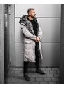 Fashionformen Prodloužená pánská zimní bunda parka sivá OJ Stranger