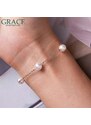 GRACE Silver Jewellery Stříbrný náramek s perlou Anna, stříbro 925/1000