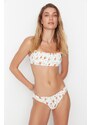 Trendyol Crispy Floral Patterned Gype Low Waist Bikini Bottom