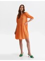 Top Secret dámské šaty s balónkovými rukávy oranžové