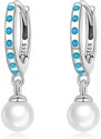 GRACE Silver Jewellery Stříbrné náušnice s perlou Marcy, stříbro 925/1000