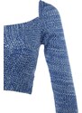 Trendyol Blue Crop Premium Yarn / Special Yarn Sweetheart Knitwear Sweater