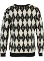 Trendyol Black Regular Fit Crew Neck Diamond Patterned Knitwear Sweater