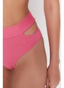 Trendyol Pink Textured Cut Out Detailed Bikini Bottoms